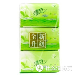 清风（APP） 抽取式面纸 绿茶茉香200抽3包装 迷你型