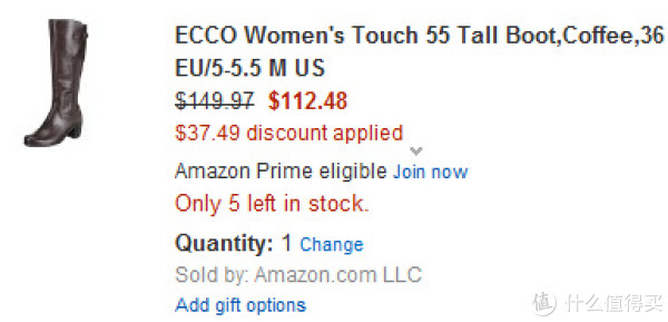 ecco 爱步 Touch 55 触感55 女士中跟真皮长靴 咖啡色
