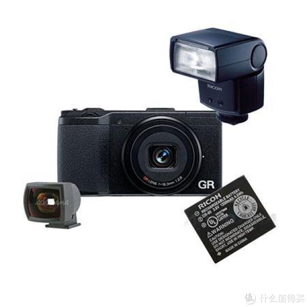 RICOH 理光 GR 数码相机套装(GF-1闪光灯、GV-1光学取景器、原装电池)