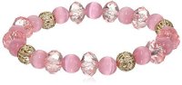 双重优惠：1928 Jewelry 金色质感珍珠状挂饰可伸缩手镯
