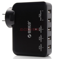ORICO 奥睿科 DCAP-5U-BK 5口大功率2.4A苹果ipad三星小米手机平板USB充电器 黑