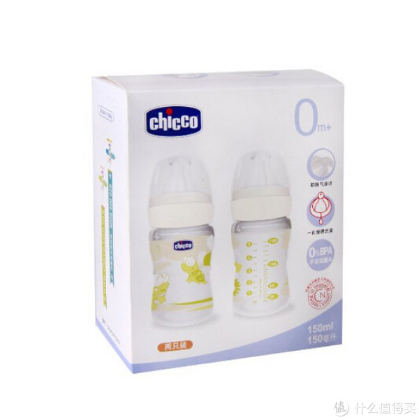 chicco 智高 PP宽口奶瓶 配橡胶奶嘴 150ml套装