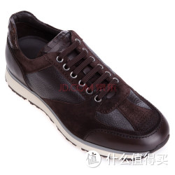 Ermenegildo Zegna 杰尼亚 男士深棕色真皮平底系带休闲鞋