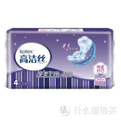 kotex 高洁丝 纤巧棉柔超长舒心夜用卫生巾420mm 4片