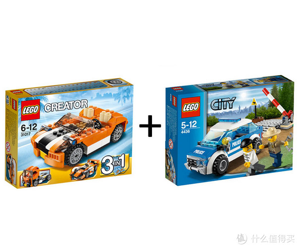 限华南：LEGO 乐高 4436 巡逻车+31017 橙色跑车