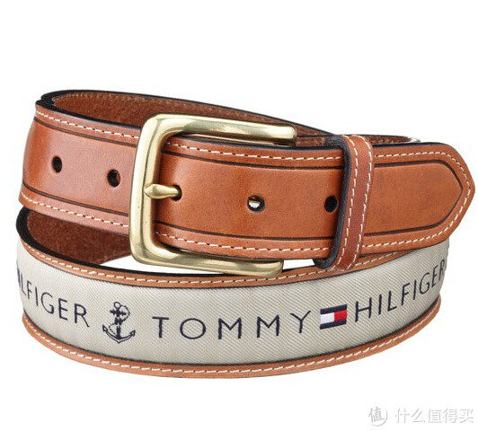 TOMMY HILFIGER Ribbon Inlay 男款真皮腰带