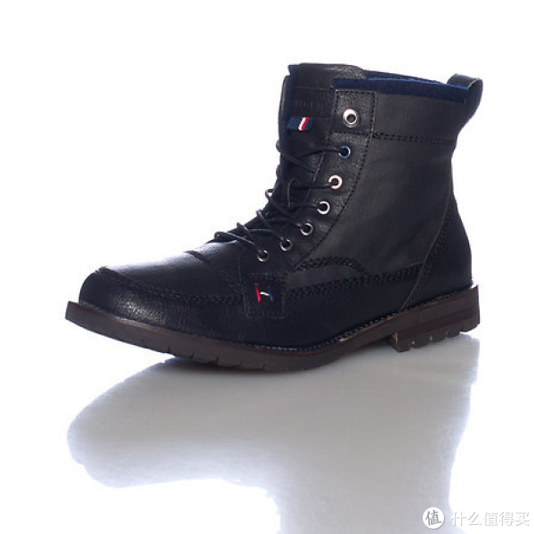 TOMMY HILFIGER Beacon 男款真皮拼接短靴