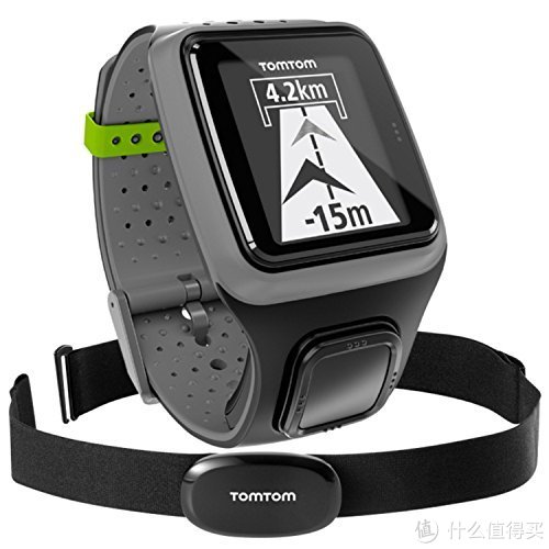 TomTom Berlin+ GPS运动腕表 灰色 配心率带（双定位系统，50米防水，全中文）