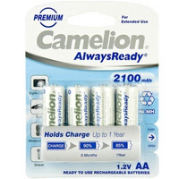 飞狮（Camelion） AlwaysReady 储能型低自放5号镍氢充电电池 2100毫安时 4节卡装