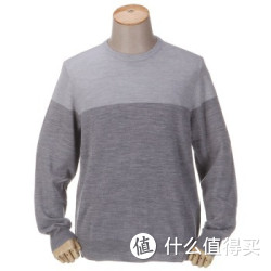 Calvin Klein 卡文克莱 灰色美利奴拼色圆领毛衣 M 40O3247-035 女款