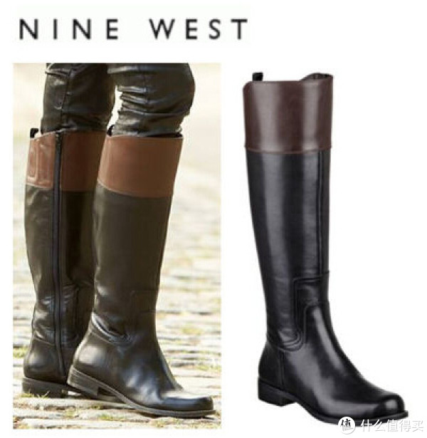 Nine West 玖熙 cromie 女款真皮高筒靴