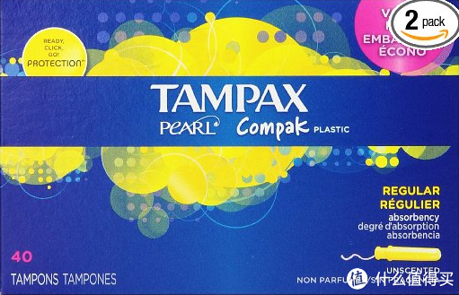 TAMPAX 丹碧丝 Pearl Plastic 珍珠塑管 卫生棉条（常规吸收量，40支*2盒）