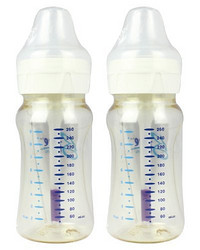 最高品质PES制造260ml宽嘴奶瓶（双个装）