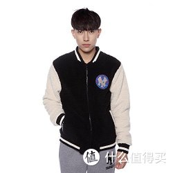 MLB 美职棒 男式 洋基撞色拼接袖羊羔绒 A4184