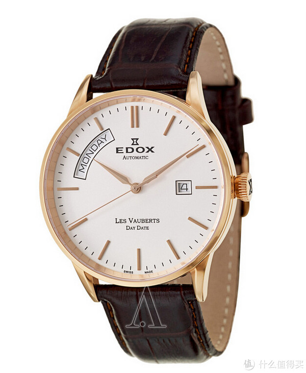 EDOX 依度 Les Vauberts Day Date系列 83007-37R-AIR 男款机械腕表