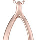 Sterling Silver Wishbone Pendant Necklace 许愿骨银质项链