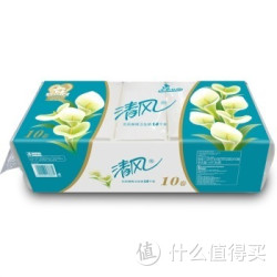 清风（APP） 无芯  马蹄莲 140克10卷3层平纹长卷