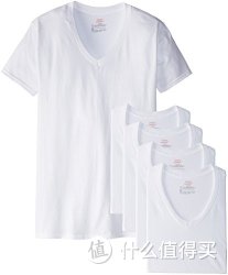 Hanes 恒适 V-Neck T-Shirt 男式V领打底T恤 6件装