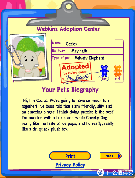 凑单品：Webkinz Velvety Elephant 小象宝宝玩偶