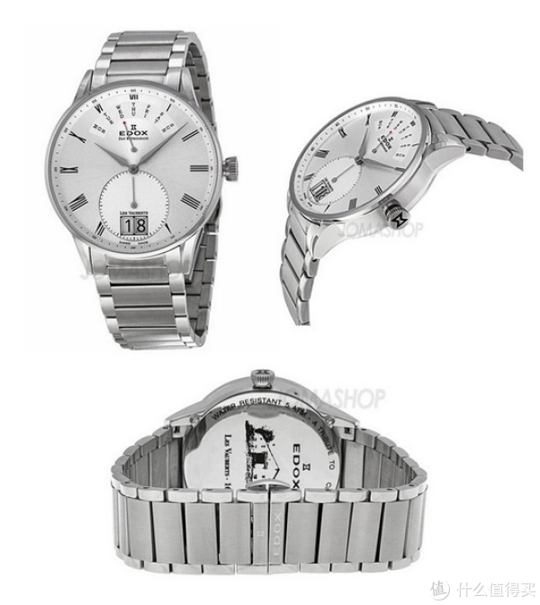 EDOX 依度 Les Vauberts系列 Day Retrograde 34006-3A-AR 男款计时腕表