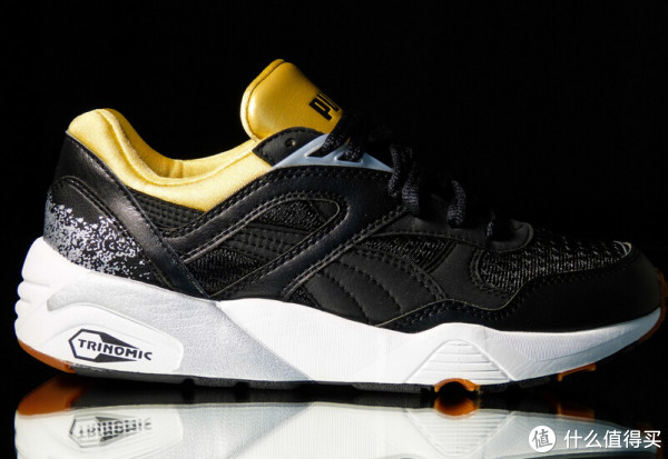 7.5码起：PUMA Trinomic R698 女士复古跑鞋 黑金色