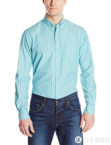 双重优惠：Dockers Long-Sleeve Pinstripe 男士条纹衬衫