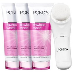 POND'S 旁氏 无瑕透白系列 精致透白深层洁面乳100g*3+旁氏洁面仪 