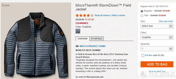 Eddie Bauer 艾迪堡 MicroTherm StormDown 男款羽绒夹克（700蓬）