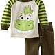 Little Rebels Baby-boys Infant 2 Piece Stripped Dinosaur  男宝宝套装