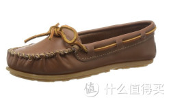 MINNETONKA 迷你唐卡  Smooth Leather Moccasin 女款真皮平底休闲鞋