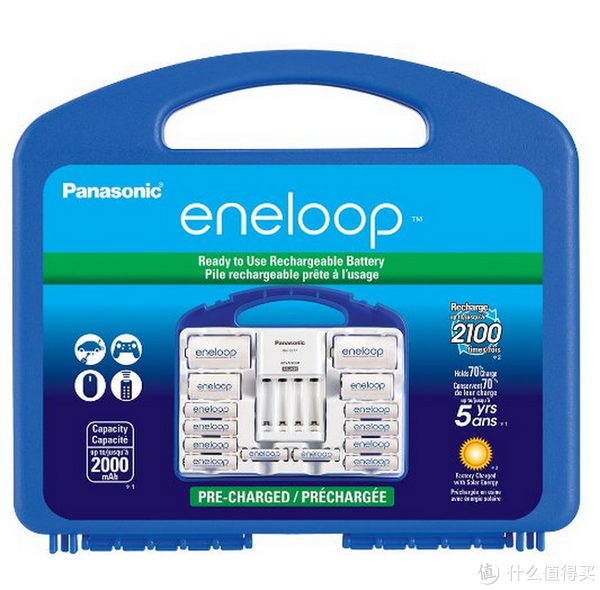 eneloop 爱乐普 充电电池套装 8节5号、2节7号、转换筒、智能充电器
