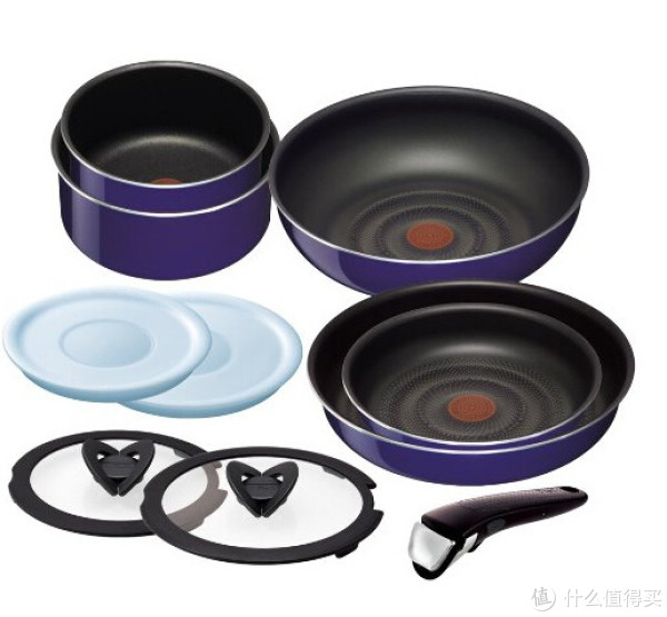 T-fal L46690 带火红点不沾炒锅 9件套