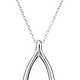 Sterling Silver Wishbone Pendant Necklace 银质许愿骨项链