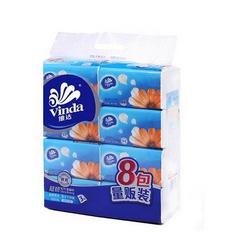 限华北：Vinda 维达纸巾 抽纸 超韧抽取式纸面巾150抽*8包