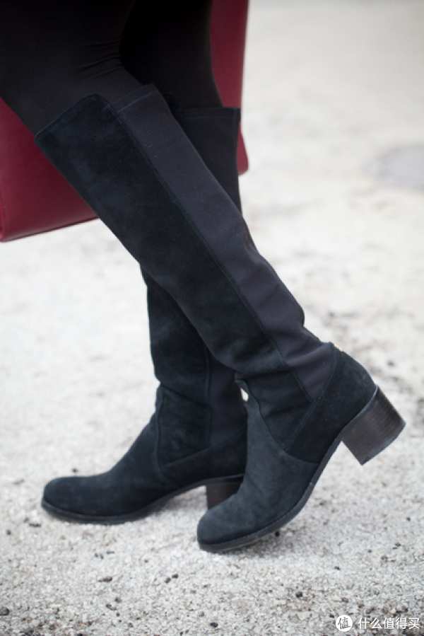 VINCE CAMUTO Frances Riding 女款真皮拼接高筒靴