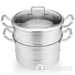 Hömmy 佳佰 26CM三层复底304不锈钢双层蒸锅 电磁炉明火通用