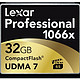 Lexar 雷克沙 Professional 1066x CF存储卡 32GB（1066x、155MB/s写入、UDMA 7）