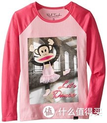 PAUL FRANK 大嘴猴 女童 一起跳舞系列 Lets Dance 印花 T恤 淡粉色