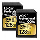 Lexar 雷克沙 Professional 1000x U3 128GB*2 高速SD卡套装（读取150M/s、写入95M/s）