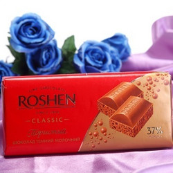 Roshen 如胜 深色牛奶充气巧克力 100g 乌克兰进口