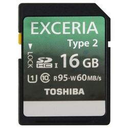 TOSHIBA 东芝 EXCERIA系列 Type 2型 SD存储卡（UHS-1、16GB、读95写60）