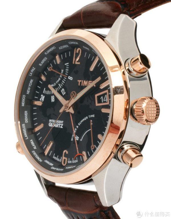 TIMEX 天美时 Intelligent Quartz 系列 T2N942DH 男款多功能计时腕表(世界时间,飞返逆跳)