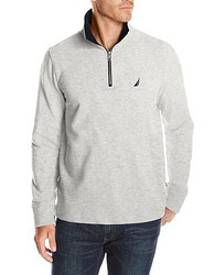 NAUTICA 诺帝卡  Solid Quarter-Zip Sweater 男士 纯色 1/4 拉链上衣