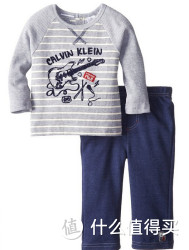 Calvin Klein Infant Striped Top with Pull-On Pant  男童套装