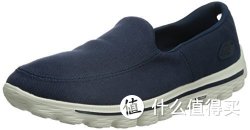 SKECHERS 斯凯奇 GO WALK 2系列 男 时尚透气帆布一脚蹬休闲鞋  53591C/N VY 海军蓝色 43 (US 9.5)