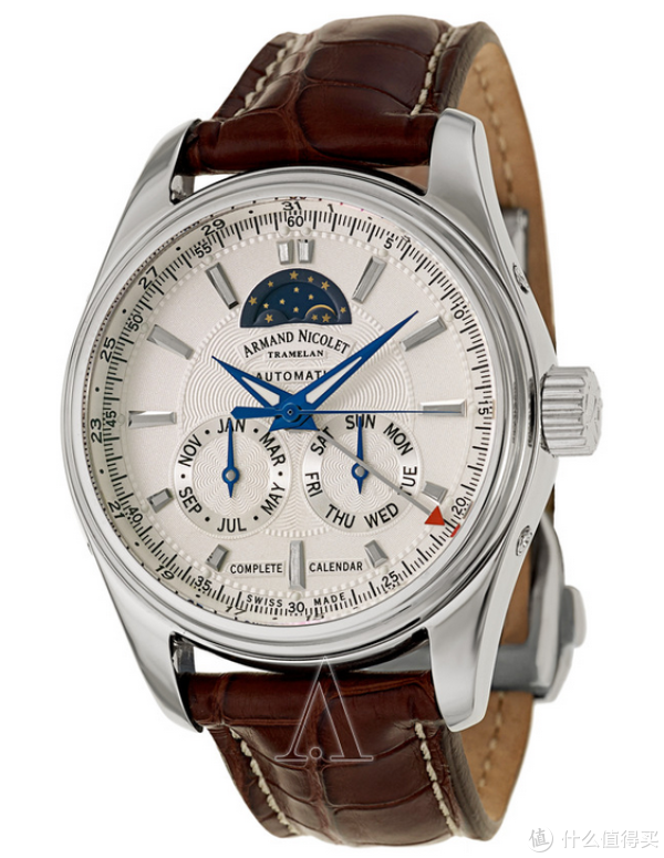 ARMAND NICOLET 爱莫尼克 M02系列 9642B-2-AG-P974MR2 男款机械腕表(月相、全日历)