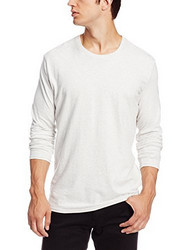 $13.13 卡尔文 Calvin Klein 男 时尚 长袖T恤 Long Sleeve Crew Neck 白灰 可直邮