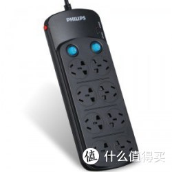 PHILIPS 飞利浦 八位组合孔3米 双核防雷稳压插座板