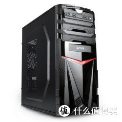 DELUX 多彩 猎鹰DW575 中塔游戏机箱 黑红（不含电源/USB3.0）