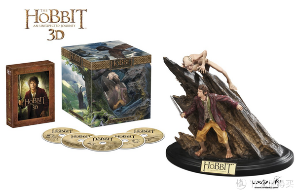 《霍比特人：意外之旅》 5碟加长版（2D+3D、含Bilbo+Gollum摆件）